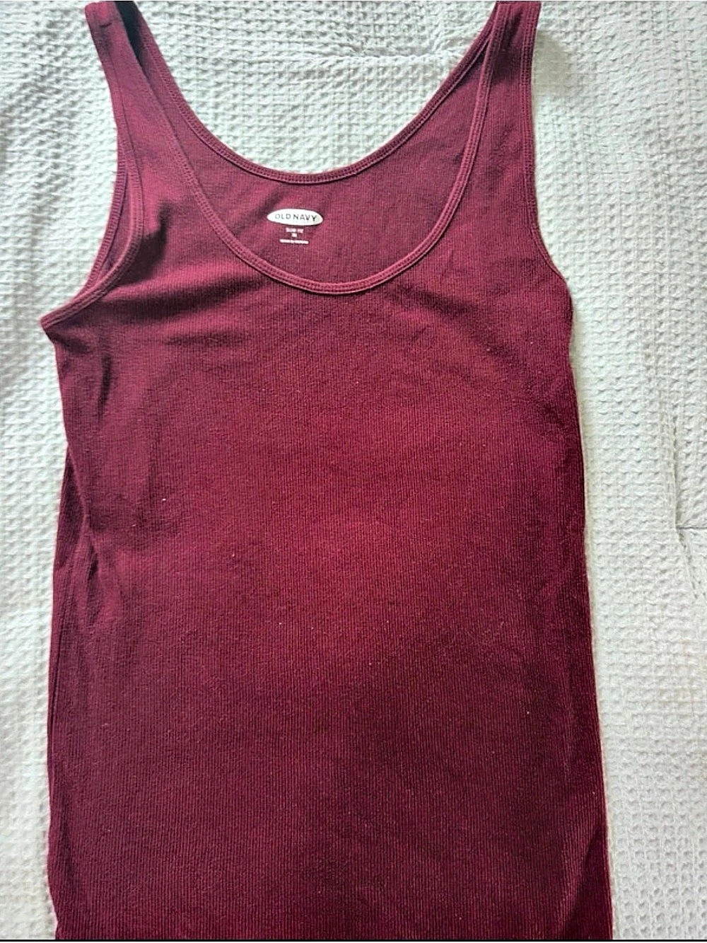 Old Navy Slim Fit Rib-Knit Tank Top Burgundy